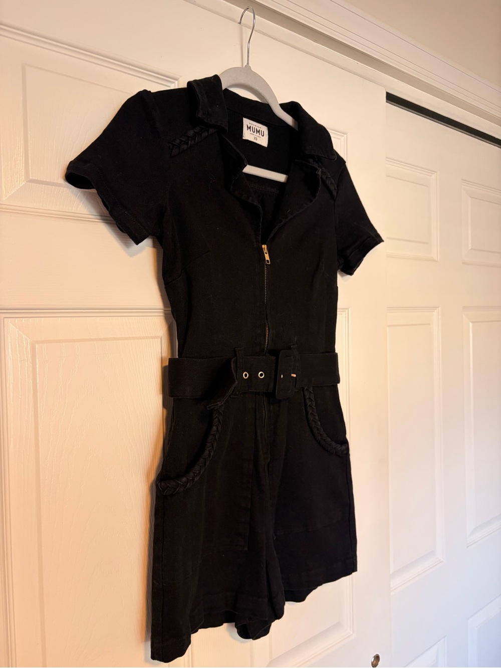 Show Me Your Mumu Outlaw Denim Belted Romper - Picture 4 of 11